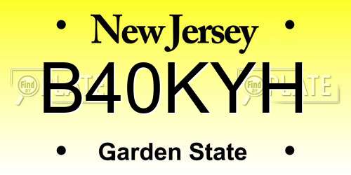B40KYH New Jersey License Plate