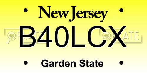 B40LCX New Jersey License Plate