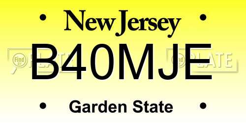 B40MJE New Jersey License Plate