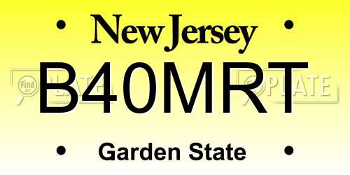B40MRT New Jersey License Plate
