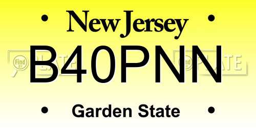 B40PNN New Jersey License Plate