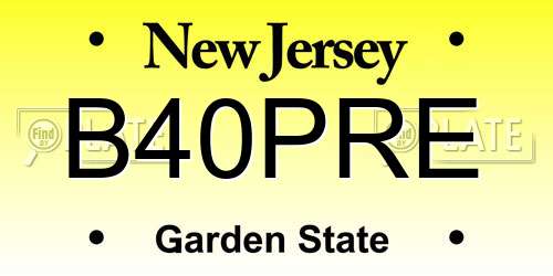 B40PRE New Jersey License Plate