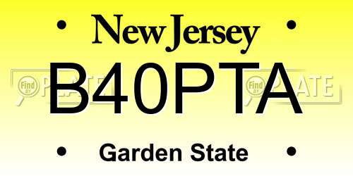B40PTA New Jersey License Plate