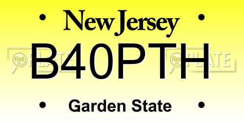 B40PTH New Jersey License Plate