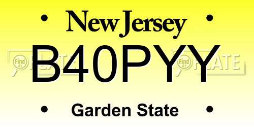 B40PYY New Jersey License Plate