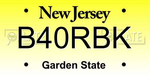 B40RBK New Jersey License Plate
