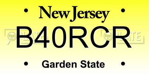 B40RCR New Jersey License Plate