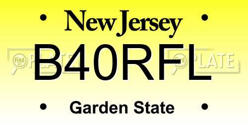 B40RFL New Jersey License Plate