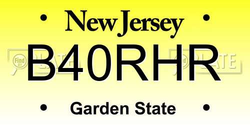 B40RHR New Jersey License Plate