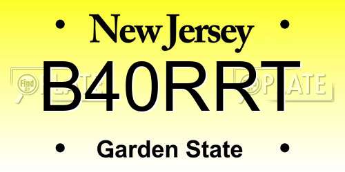 B40RRT New Jersey License Plate