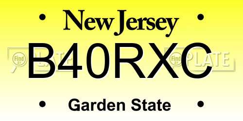 B40RXC New Jersey License Plate