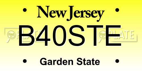 B40STE New Jersey License Plate