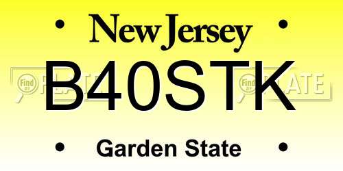 B40STK New Jersey License Plate
