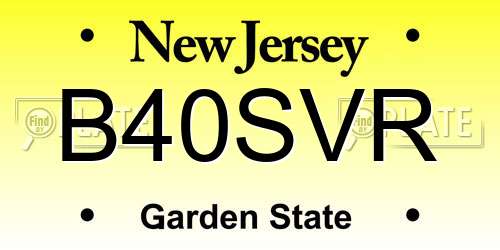 B40SVR New Jersey License Plate