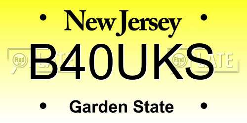 B40UKS New Jersey License Plate