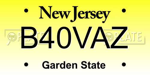 B40VAZ New Jersey License Plate