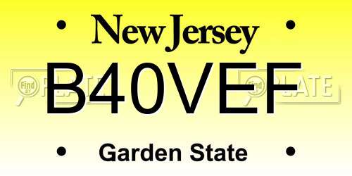 B40VEF New Jersey License Plate