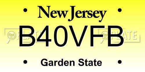 B40VFB New Jersey License Plate