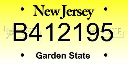 B412195 New Jersey License Plate