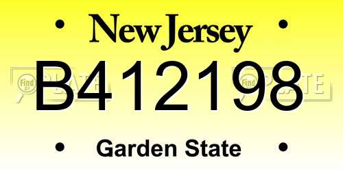B412198 New Jersey License Plate