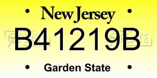 B41219B New Jersey License Plate