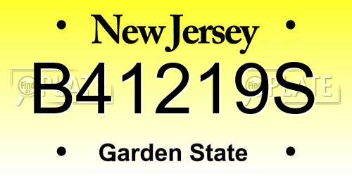 B41219S New Jersey License Plate