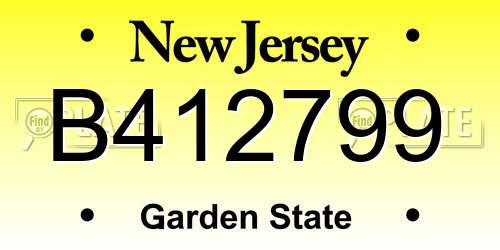 B412799 New Jersey License Plate