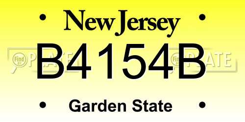 B4154B New Jersey License Plate