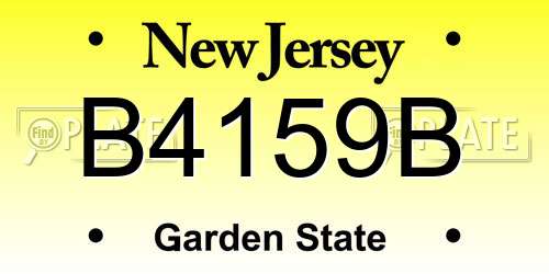 B4159B New Jersey License Plate