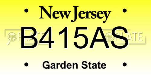 B415AS New Jersey License Plate