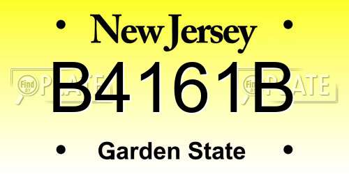 B4161B New Jersey License Plate