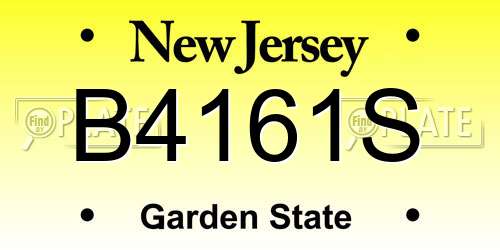 B4161S New Jersey License Plate
