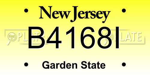 B4168I New Jersey License Plate