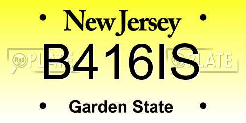 B416IS New Jersey License Plate