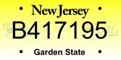 B417195 New Jersey License Plate