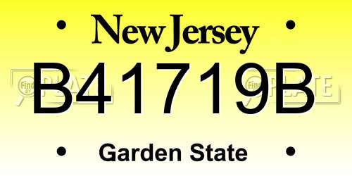 B41719B New Jersey License Plate