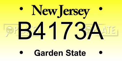 B4173A New Jersey License Plate