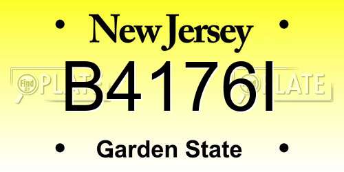 B4176I New Jersey License Plate
