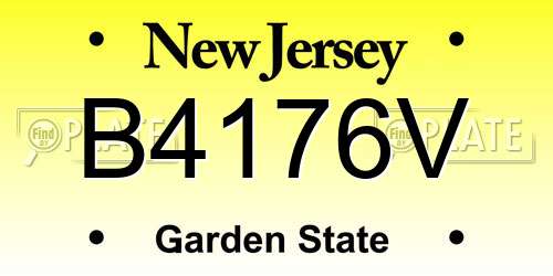 B4176V New Jersey License Plate