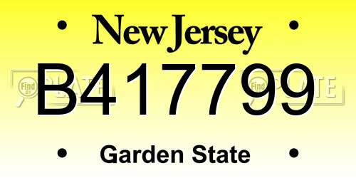 B417799 New Jersey License Plate