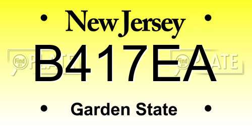 B417EA New Jersey License Plate
