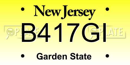 B417GI New Jersey License Plate