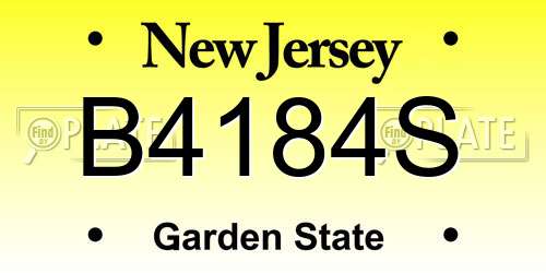 B4184S New Jersey License Plate
