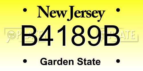 B4189B New Jersey License Plate