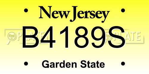 B4189S New Jersey License Plate