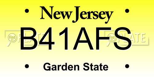 B41AFS New Jersey License Plate