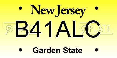 B41ALC New Jersey License Plate