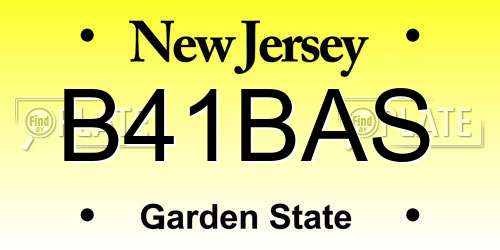 B41BAS New Jersey License Plate