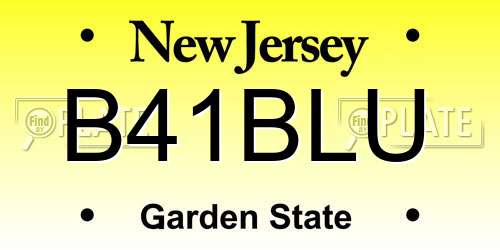 B41BLU New Jersey License Plate