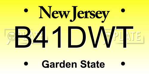 B41DWT New Jersey License Plate